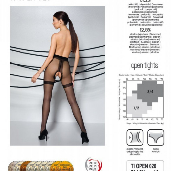 Колготки з відкритим доступом, імітація панчіх Passion TIOPEN 020 black 3/4 (20 den) Колготки з відкритим доступом, імітація панчіх Passion TIOPEN 020 black 3/4 (20 den)