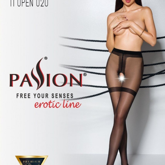 Колготки з відкритим доступом, імітація панчіх Passion TIOPEN 020 black 3/4 (20 den) Колготки з відкритим доступом, імітація панчіх Passion TIOPEN 020 black 3/4 (20 den)