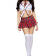 Костюм школярки Leg Avenue Miss Prep School XS Red, спідниця, топ, 2 бантики для волосся, краватка Костюм школярки Leg Avenue Miss Prep School XS Red, спідниця, топ, 2 бантики для волосся, краватка