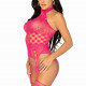 Мереживний бодістокінг з відкритим доступом Leg Avenue High neck lace bodystocking One size Raspberr Мереживний бодістокінг з відкритим доступом Leg Avenue High neck lace bodystocking One size Raspberr