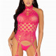 Мереживний бодістокінг з відкритим доступом Leg Avenue High neck lace bodystocking One size Raspberr Мереживний бодістокінг з відкритим доступом Leg Avenue High neck lace bodystocking One size Raspberr