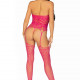 Мереживний бодістокінг з відкритим доступом Leg Avenue High neck lace bodystocking One size Raspberr Мереживний бодістокінг з відкритим доступом Leg Avenue High neck lace bodystocking One size Raspberr