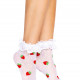 Шкарпетки жіночі з полуничним принтом Leg Avenue Strawberry ruffle top anklets One size, мереживні м Шкарпетки жіночі з полуничним принтом Leg Avenue Strawberry ruffle top anklets One size, мереживні м