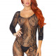 Бодістокінг Leg Avenue Swirl Lace Bodystocking One size Black, ажурна тканина, доступ Бодістокінг Leg Avenue Swirl Lace Bodystocking One size Black, ажурна тканина, доступ