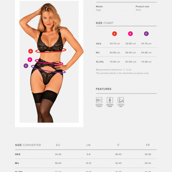 Obsessive Donna Dream 3-pcs set XS/S Obsessive Donna Dream 3-pcs set XS/S