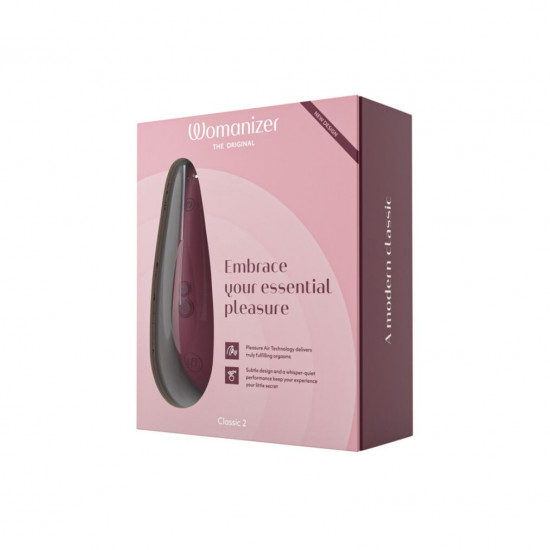 Вакуумный клиторальный стимулятор Womanizer Classic 2 - Bordeaux, 10 режимов, функция Afterglow