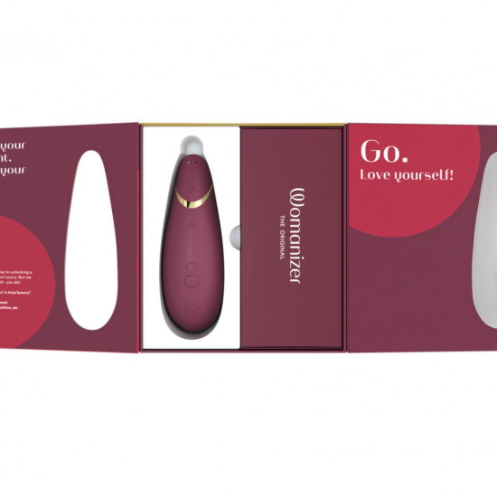 Вакуумный клиторальный стимулятор Womanizer Premium 2 - Bordeaux, функции Autopilot и Smart Silence
