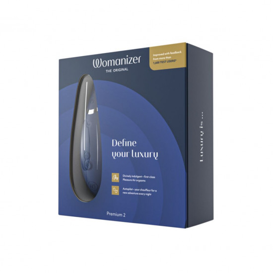Вакуумный клиторальный стимулятор Womanizer Premium 2 - Blueberry, функции Autopilot и Smart Silence