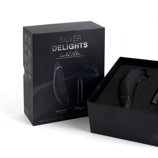 Преміальний подарунковий набір Silver Delights Collection: Womanizer Premium та We-Vibe Tango Преміальний подарунковий набір Silver Delights Collection: Womanizer Premium та We-Vibe Tango