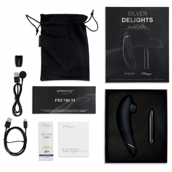 Преміальний подарунковий набір Silver Delights Collection: Womanizer Premium та We-Vibe Tango Преміальний подарунковий набір Silver Delights Collection: Womanizer Premium та We-Vibe Tango