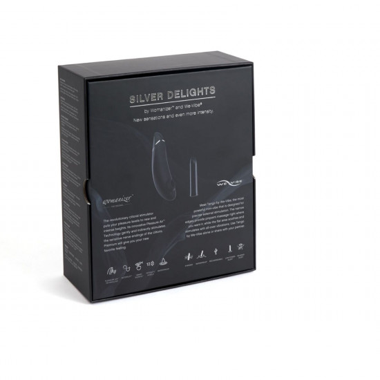 Преміальний подарунковий набір Silver Delights Collection: Womanizer Premium та We-Vibe Tango Преміальний подарунковий набір Silver Delights Collection: Womanizer Premium та We-Vibe Tango