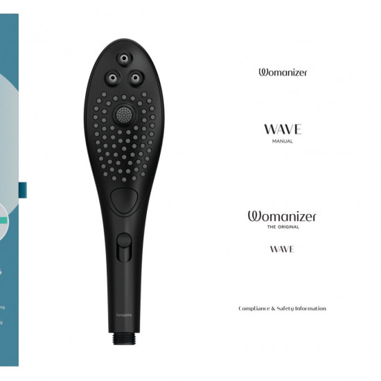 Насадка-стимулятор для душу 2в1 Womanizer Wave Black, масажер для інтимних зон Насадка-стимулятор для душу 2в1 Womanizer Wave Black, масажер для інтимних зон