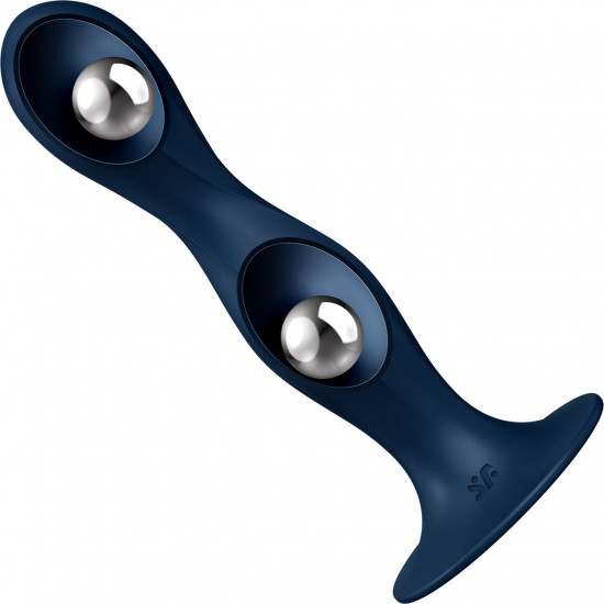 Дилдо Satisfyer Double Ball-R Dark Blue, унісекс, рухомі кульки всередині, на присосці Дилдо Satisfyer Double Ball-R Dark Blue, унісекс, рухомі кульки всередині, на присосці