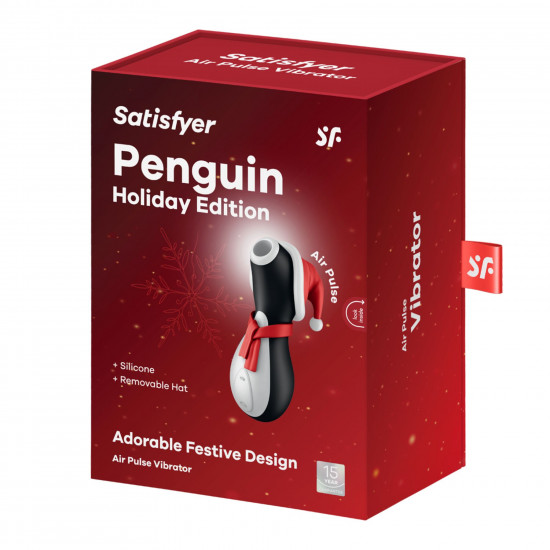 Вакуумний кліторальний стимулятор Satisfyer Penguin Holiday Edition, у шапочці та шарфі Вакуумний кліторальний стимулятор Satisfyer Penguin Holiday Edition, у шапочці та шарфі