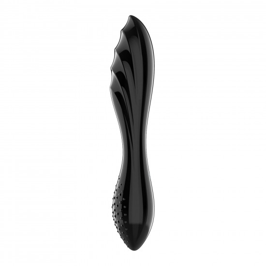 Двосторонній скляний дилдо Satisfyer Dazzling Crystal 1 Black, дуже міцний, без стопера Двосторонній скляний дилдо Satisfyer Dazzling Crystal 1 Black, дуже міцний, без стопера