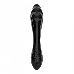 Двосторонній скляний дилдо Satisfyer Dazzling Crystal 1 Black, дуже міцний, без стопера