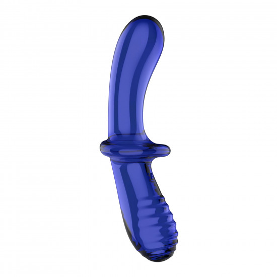 Двосторонній скляний дилдо Satisfyer Double Crystal Light blue, боросилікатне скло, унісекс Двосторонній скляний дилдо Satisfyer Double Crystal Light blue, боросилікатне скло, унісекс
