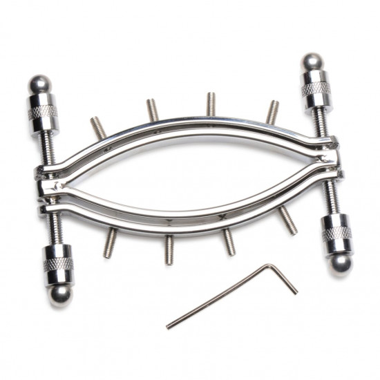 Затискач для вагіни Master Series: Spread 'Em Poker Vagina Clamp with Adjustable Pressure Screws, ши Затискач для вагіни Master Series: Spread 'Em Poker Vagina Clamp with Adjustable Pressure Screws, ши