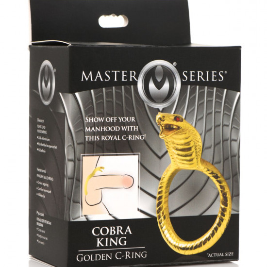 Ерекційне кільце з головою кобри Master Series: Cobra King Golden Cock Ring Ерекційне кільце з головою кобри Master Series: Cobra King Golden Cock Ring