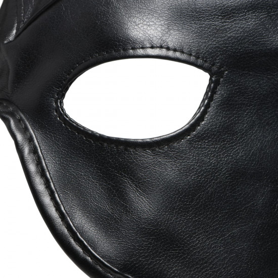 Маска з рогами Master Series: Dungeon Demon Bondage Mask with Horns, чорна Маска з рогами Master Series: Dungeon Demon Bondage Mask with Horns, чорна