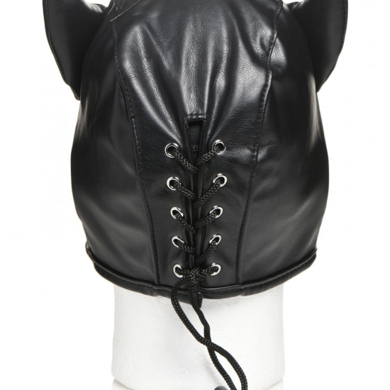 Маска з рогами Master Series: Dungeon Demon Bondage Mask with Horns, чорна Маска з рогами Master Series: Dungeon Demon Bondage Mask with Horns, чорна