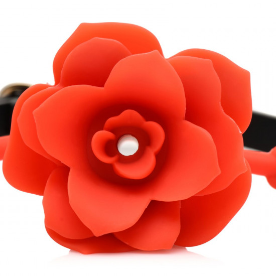 Силіконовий кляп з трояндою Master Series: Blossom Silicone Rose Gag – Red Силіконовий кляп з трояндою Master Series: Blossom Silicone Rose Gag – Red