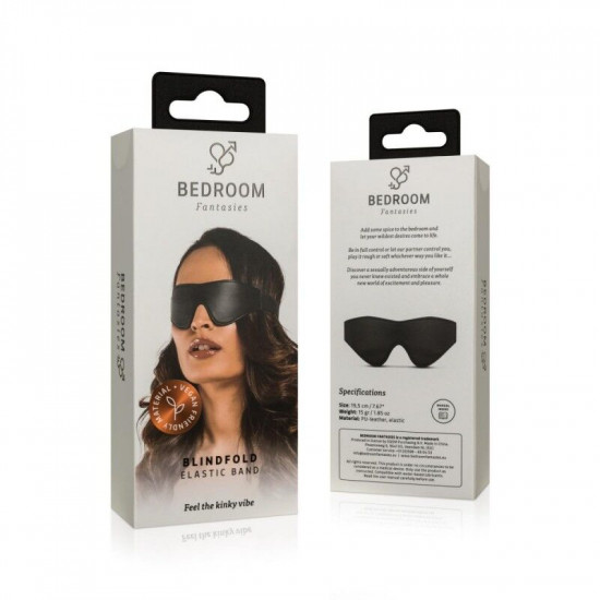 Маска Bedroom Fantasies: Faux Leather Blindfold, чорна Маска Bedroom Fantasies: Faux Leather Blindfold, чорна