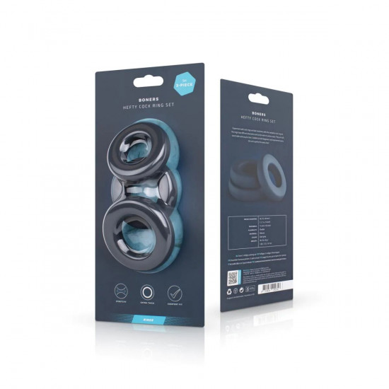 Набір ерекційних кілець Boners 3-Piece Hefty Cock Ring Set Набір ерекційних кілець Boners 3-Piece Hefty Cock Ring Set