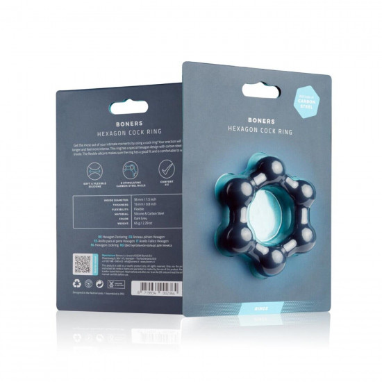 Ерекційне кільце Boners Hexagon Cock Ring Ерекційне кільце Boners Hexagon Cock Ring