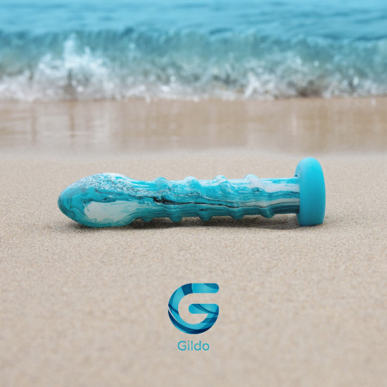 Скляний дилдо Gildo Ocean Wave, з силіконовою основою Скляний дилдо Gildo Ocean Wave, з силіконовою основою