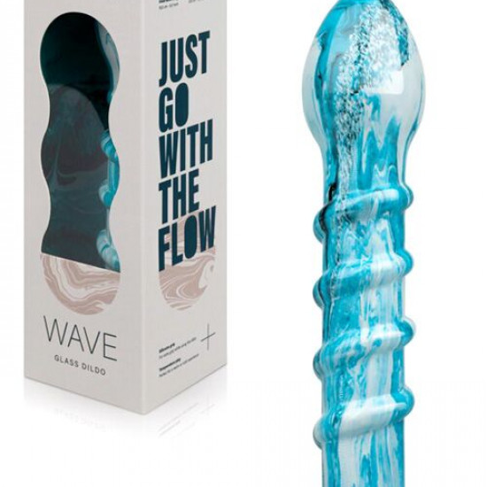 Скляний дилдо Gildo Ocean Wave, з силіконовою основою Скляний дилдо Gildo Ocean Wave, з силіконовою основою
