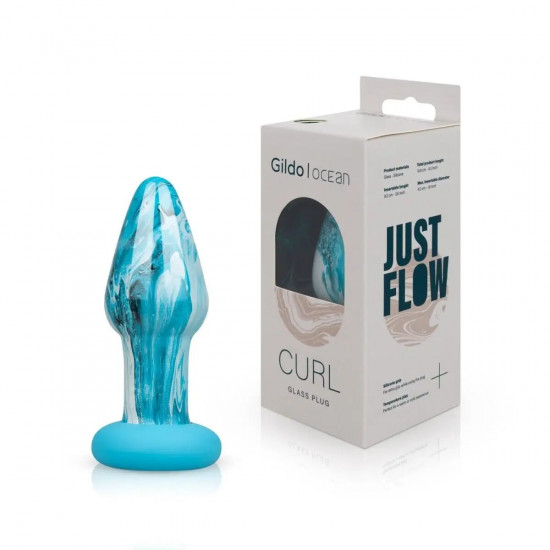 Скляна анальна пробка Gildo Ocean Curl, макс. діаметр 4 см Скляна анальна пробка Gildo Ocean Curl, макс. діаметр 4 см