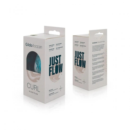 Скляна анальна пробка Gildo Ocean Curl, макс. діаметр 4 см Скляна анальна пробка Gildo Ocean Curl, макс. діаметр 4 см