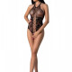 Бодістокінг з імітацією корсетної шнурівки Passion BS094 One Size, black, квітковий візерунок, з дос Бодістокінг з імітацією корсетної шнурівки Passion BS094 One Size, black, квітковий візерунок, з дос