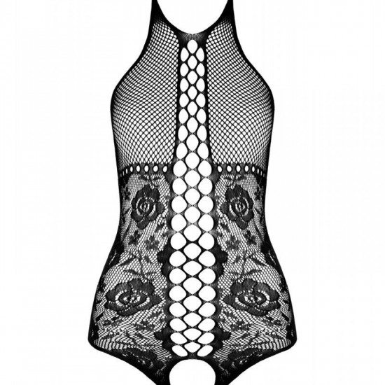 Бодістокінг з імітацією корсетної шнурівки Passion BS094 One Size, black, квітковий візерунок, з дос Бодістокінг з імітацією корсетної шнурівки Passion BS094 One Size, black, квітковий візерунок, з дос