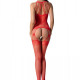Бодістокінг з безліччю бретелей Passion BS095 One Size, red, імітація пояса та панчіх, з доступом Бодістокінг з безліччю бретелей Passion BS095 One Size, red, імітація пояса та панчіх, з доступом