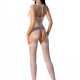 Бодістокінг з безліччю бретелей Passion BS095 One Size, white, імітація пояса та панчіх, з доступом Бодістокінг з безліччю бретелей Passion BS095 One Size, white, імітація пояса та панчіх, з доступом