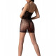 Ажурна мінісукня на тонких бретелях Passion BS096 One Size, black, плетіння на грудях Ажурна мінісукня на тонких бретелях Passion BS096 One Size, black, плетіння на грудях