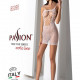 Ажурна мінісукня на тонких бретелях Passion BS096 One Size, white, плетіння на грудях Ажурна мінісукня на тонких бретелях Passion BS096 One Size, white, плетіння на грудях