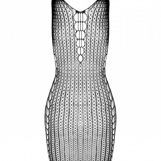 Мінісукня з вертикальним візерунком Passion BS097 One Size, black, плетіння з боків Мінісукня з вертикальним візерунком Passion BS097 One Size, black, плетіння з боків