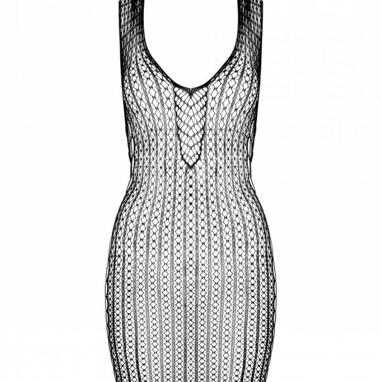Мінісукня з вертикальним візерунком Passion BS097 One Size, black, плетіння з боків Мінісукня з вертикальним візерунком Passion BS097 One Size, black, плетіння з боків