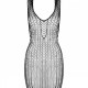 Мінісукня з вертикальним візерунком Passion BS097 One Size, black, плетіння з боків Мінісукня з вертикальним візерунком Passion BS097 One Size, black, плетіння з боків