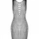 Мінісукня з вертикальним візерунком Passion BS097 One Size, white, плетіння з боків Мінісукня з вертикальним візерунком Passion BS097 One Size, white, плетіння з боків