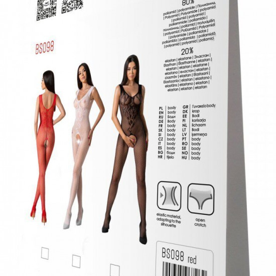 Бодістокінг з крилами Passion BS098 One Size, red, середня сітка, відкритий доступ Бодістокінг з крилами Passion BS098 One Size, red, середня сітка, відкритий доступ
