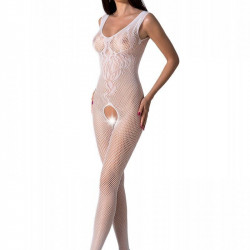 Бодістокінг з крилами Passion BS098 One Size, white, середня сітка, відкритий доступ