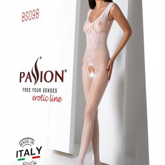 Бодістокінг з крилами Passion BS098 One Size, white, середня сітка, відкритий доступ Бодістокінг з крилами Passion BS098 One Size, white, середня сітка, відкритий доступ