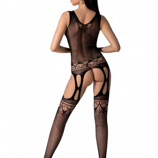 Бодістокінг з плетінням на грудях Passion BS099 One Size, black, відкритий доступ, імітація підв’язо Бодістокінг з плетінням на грудях Passion BS099 One Size, black, відкритий доступ, імітація підв’язо