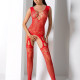 Бодістокінг з плетінням на грудях Passion BS099 One Size, red, відкритий доступ, імітація підв’язок Бодістокінг з плетінням на грудях Passion BS099 One Size, red, відкритий доступ, імітація підв’язок