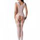 Бодістокінг з плетінням на грудях Passion BS099 One Size, white, відкритий доступ, імітація підв’язо Бодістокінг з плетінням на грудях Passion BS099 One Size, white, відкритий доступ, імітація підв’язо