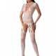 Бодістокінг з плетінням на грудях Passion BS099 One Size, white, відкритий доступ, імітація підв’язо Бодістокінг з плетінням на грудях Passion BS099 One Size, white, відкритий доступ, імітація підв’язо